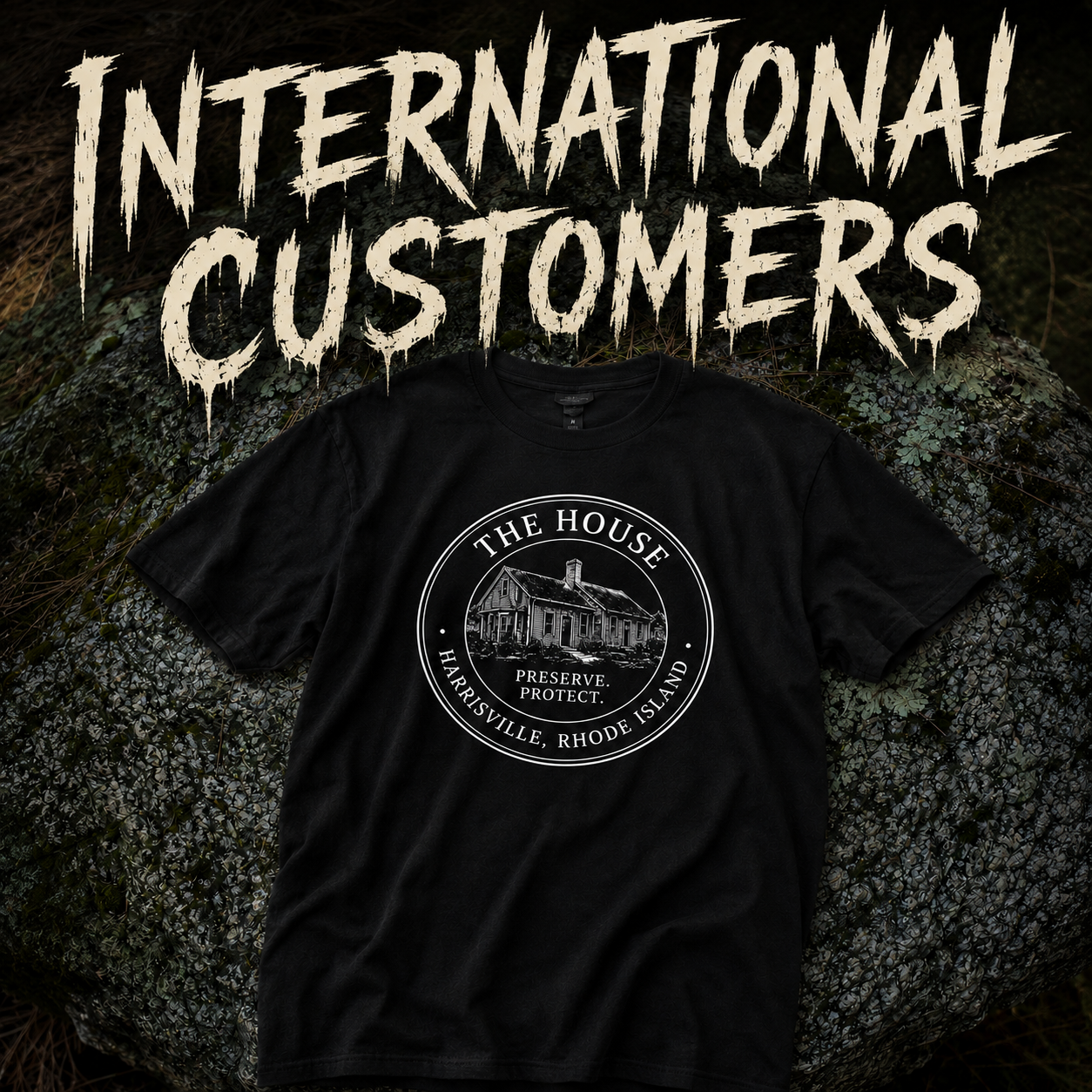INTERNATIONAL CUSTOMERS - ROUND Save The Arnold Estate Black T-Shirt
